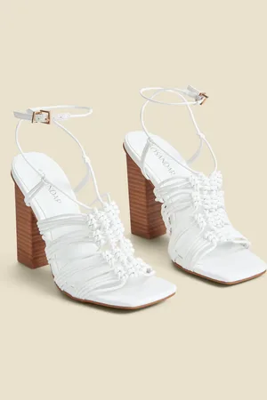Sosandar Gladiator Square Toe Block Heel Sandals
