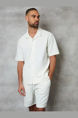 Threadbare Textured Revere Krave Kortærmet SkjorterStor