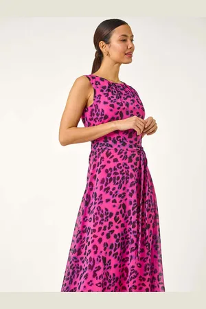 Roman Animal Print Pleated Chiffon Dress38