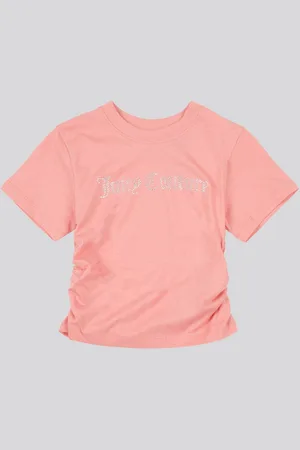 Juicy Couture Girls Diamante Ringer 100% Cotton T-Shirt166168cm