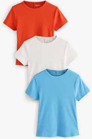 Next Ribbed Short Sleeve T-Shirts 3 Packsmall