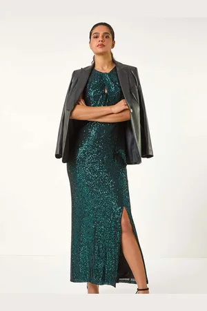 Roman Sequin Twist Front Maxi Stretch Dress38