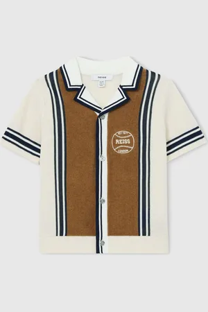 Reiss Appling Cotton Colourblock Varsity Shirt158164cm
