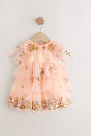 Next Short Sleeve Mesh Embellished Dress (3mths-7yrs)116122cm