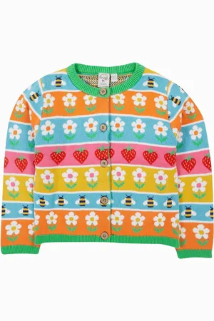 Frugi Blå Robyn Fairisle-mønster 100% Cotton Cardigan7480cm