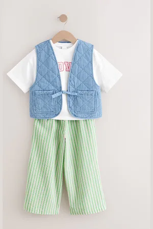 Next Quilted Waistcoat, T-Shirt, And Trousers Set (3-16yrs)10 år (140cm)