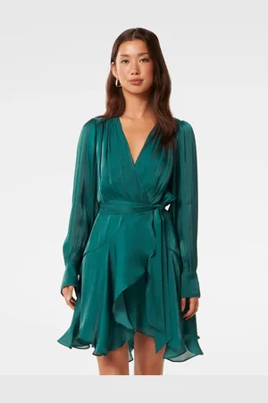 Forever New Myra Metallisk Wrap Mini Kjole36