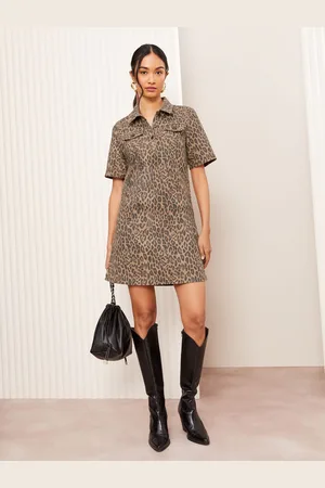 Friends Like These Denim A-Line Mini 100% Cotton Dress48