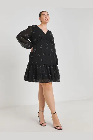 Simply Be Lace Trim Georgette Skater Kjole50