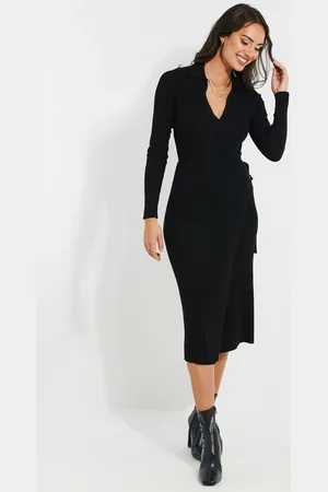 Threadbare Ribbed Wrap Kjole40