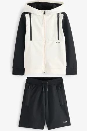 HUGO BOSS Logo Zip Up Hoodie And Shorts Set116122cm