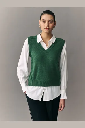 Next V-Neck Knitted Tank Shirt Layer Jumper with WoolL Reg