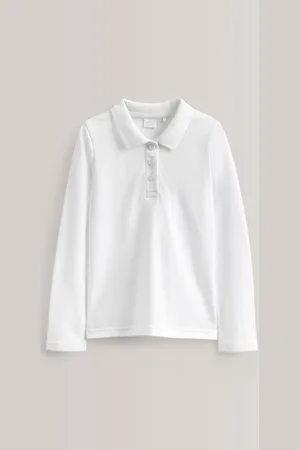 Next 5 Pakke 100% Cotton Langærmet School Polo-skjorter (3-16år)12 år (152cm)