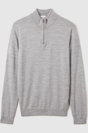 Reiss Blackhall Merino Wool Half-Zip Funnel Neck JumperXS