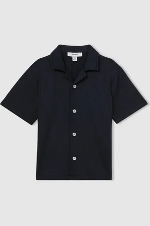 Reiss Elio Wave Jacquard Cuban Collar Shirt8 - 9 år (128 - 134cm)