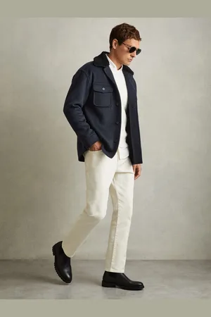Reiss Pernix Wool-Blend Fleece Collar OvershirtM