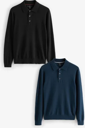 Next Strikket Langærmet Polo-skjorter 2 Pakke3XL Reg