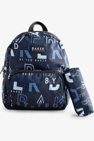 Ted Baker Boys Back to School Navy Print Backpack with Pencil CaseEn