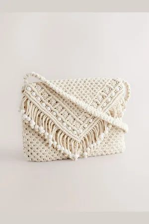 Next 100% Cotton Macrame Beaded Cross Body Bagen