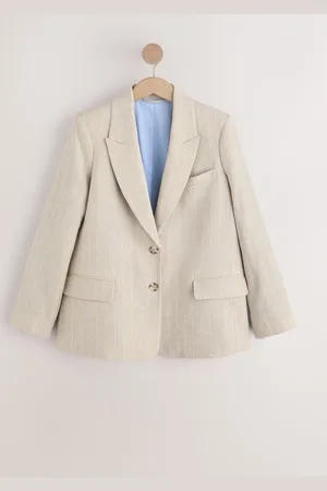 Next N. Premium Linen Rich Striped Single Breasted Blazer42høj