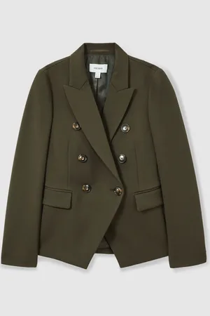 Reiss Priya Twill Double-Breasted Blazer38