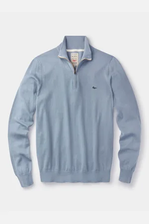 Aubin Blå Daw Cotton Zip Neck 100% Bomuld TrøjeX-Large