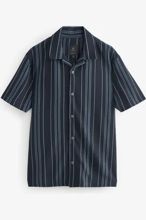 Next Cubansk krave tekstureret jersey kortærmet 100% bomuldsskjorte3XL