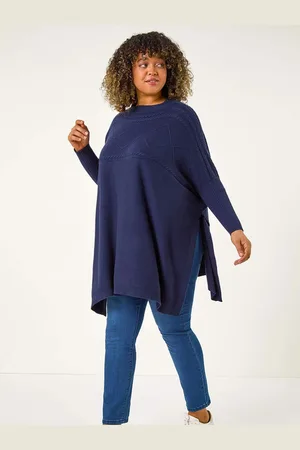 Roman Curve Cable Knit Poncho54