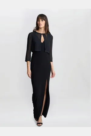 Gina Bacconi Chiffon Black Jacket46