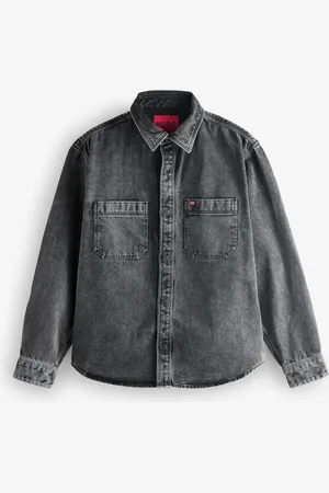 HUGO BOSS Patch Pockets Oversized Fit Denim Shirtlarge