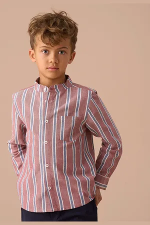 Angel & Rocket Benny Mandarin 100% Cotton Stripe Shirt4 år (104cm)
