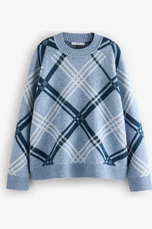 Next Seam Detail Crew Neck Jumper with WoolS Reg