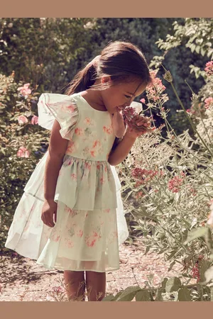 Laura Ashley Garden Rose Border Print Organza Dress5 år (110cm)