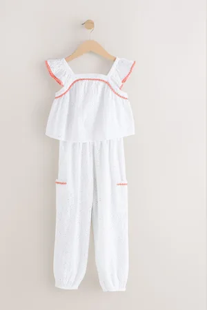 Next Broderie 100% Cotton Top and Trousers Set (3-16yrs)152158cm