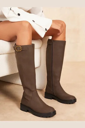 Friends Like These Flade sko Spænde Strap High Leg Faux Leather Boot