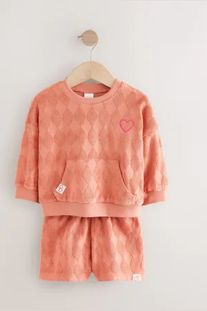 Next Towelling Crew 100% Cotton Sweatshirt & Shorts Set (3mths-7yrs)6 - 7 år (116 - 122cm)