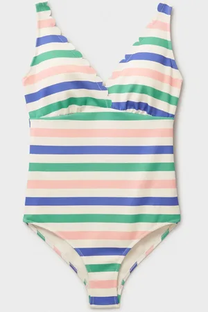 J.Crew Striped Scallop Edge Swimsuit46