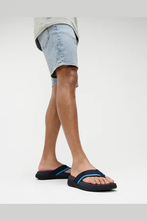 FitFlop Mens Blue F-mode Go Tonal-Edge Webbing Toe-Post Sandals