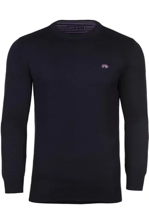 Raging Bull Blue Classic Crew Neck Knit Jumper4XL