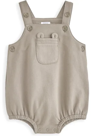 Mamas & Papas Striped Brown Bodysuit & Shortie Dungaree Set50cm