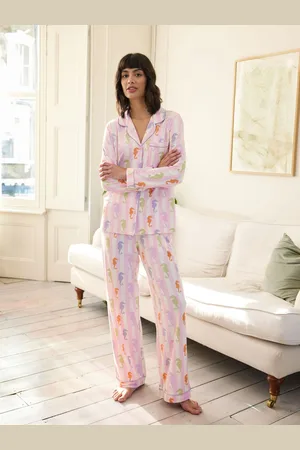 Chelsea Peers Seahorse Stripe Print Long Pyjamas Set40