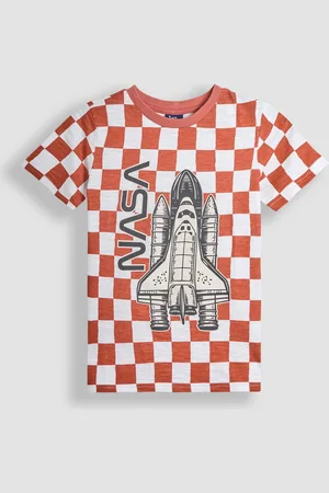 JoJo Maman Bébé Nasa Graphic Print Checkerboard T-Shirt98104cm