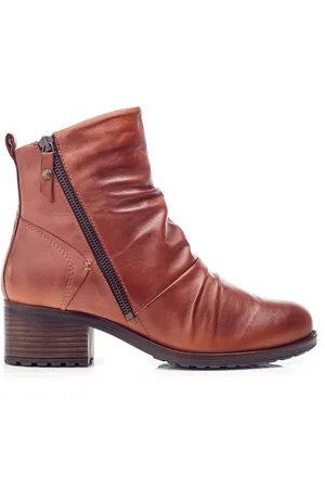 Moda In Pelle Onika Rouched Leather Ankle Boots
