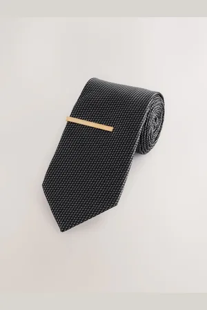 Next Textured Tie with Tie Cliponesize