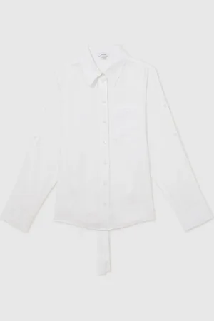 Reiss Leora Linen Tie-Back Shirt46