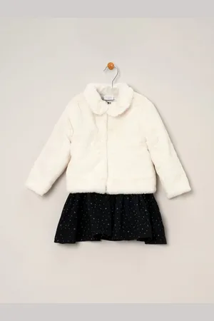 MISS Piger Faux Fur Jakke, Kjole Og Strømpebukser Outfit Sæt1.5 - 2 år (86 - 92cm)