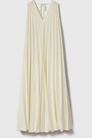 Reiss Loreli Pleated Cape Sleeve Midi Dress36