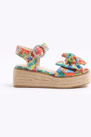 River Island Girls Multi Colour Printed Wedge Sandalsuk4eu37