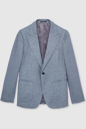 Reiss Warner Linen Single-Breasted Slim Fit Suit Blazer40r
