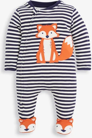 JoJo Maman Bébé Appliqué Zip Cotton Baby Sleepsuit9 - 12 måneder (74 - 80cm)